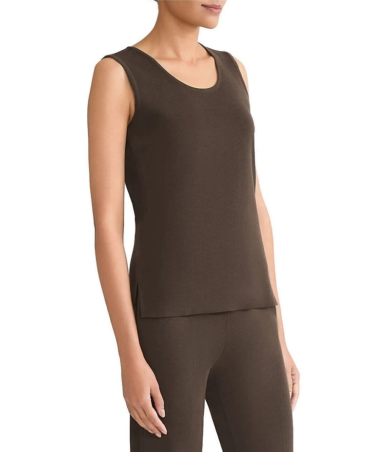Ming Wang Knit Scoop Neck Sleeveless Tank