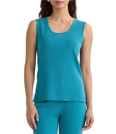 Ming Wang Knit Scoop Neck Sleeveless Tank