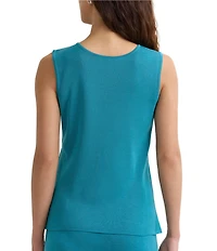 Ming Wang Knit Scoop Neck Sleeveless Tank
