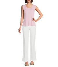 Ming Wang Knit Scoop Neck Sleeveless Tank