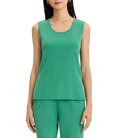 Ming Wang Knit Scoop Neck Sleeveless Tank