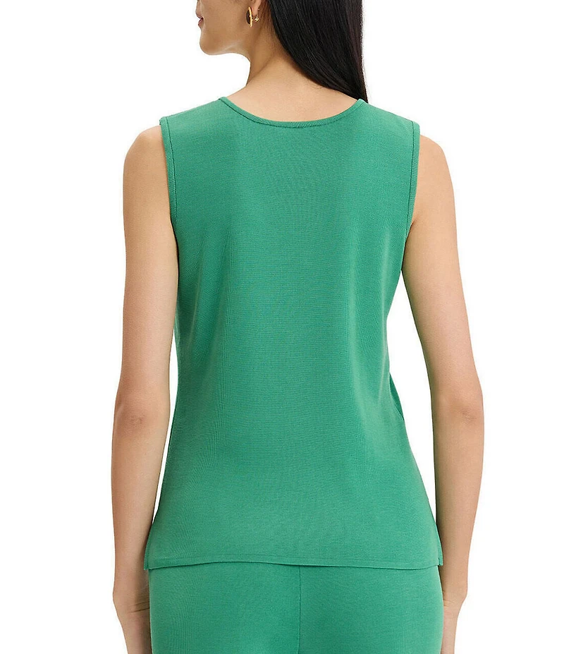 Ming Wang Knit Scoop Neck Sleeveless Tank