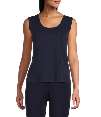 Ming Wang Knit Scoop Neck Sleeveless Tank