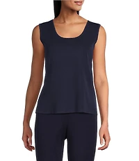 Ming Wang Knit Scoop Neck Sleeveless Tank