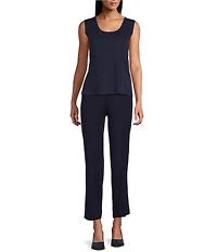 Ming Wang Knit Scoop Neck Sleeveless Tank