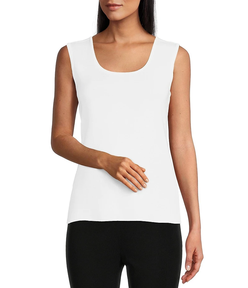 Ming Wang Knit Scoop Neck Sleeveless Tank