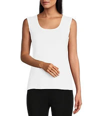 Ming Wang Knit Scoop Neck Sleeveless Tank