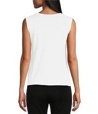 Ming Wang Knit Scoop Neck Sleeveless Tank