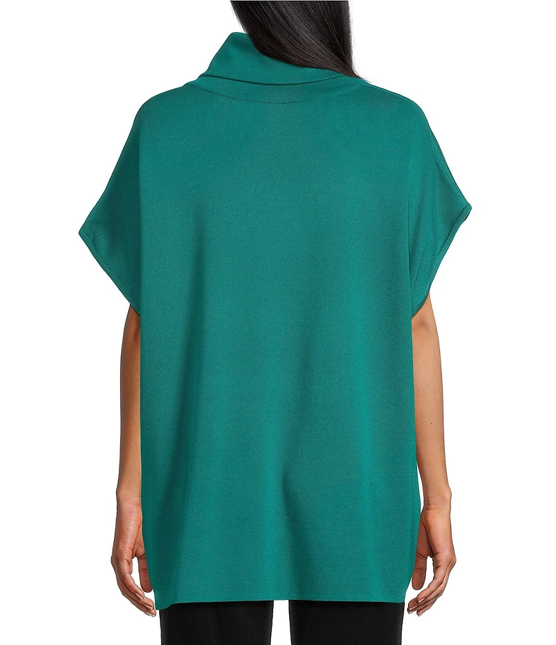 Ming Wang Knit Short Sleeve Turtleneck Tunic