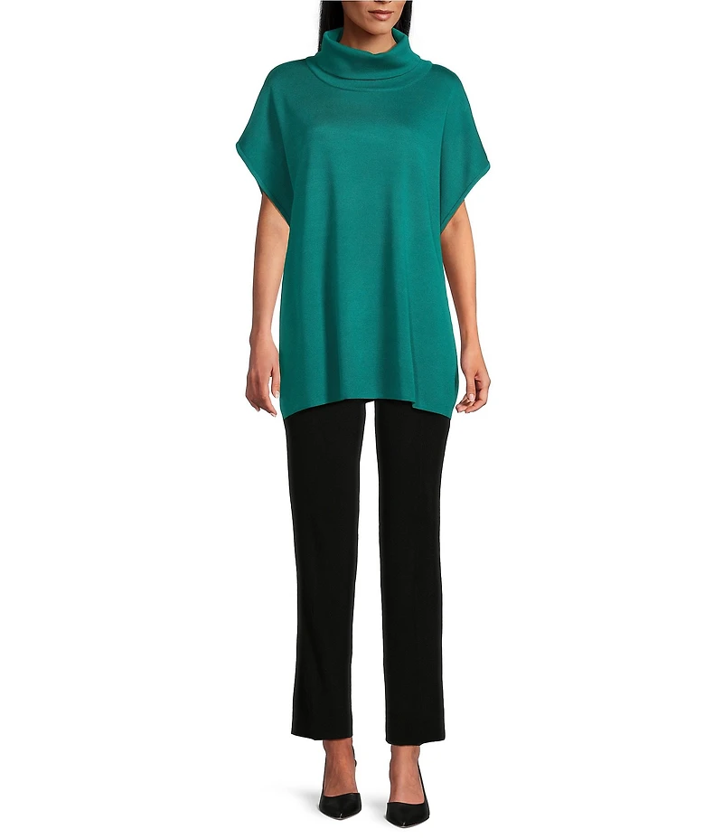 Ming Wang Knit Short Sleeve Turtleneck Tunic