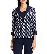 Ming Wang Mixed-Media Wing Collar Cuffed Bracelet Sleeve Jacket