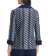 Ming Wang Mixed-Media Wing Collar Cuffed Bracelet Sleeve Jacket