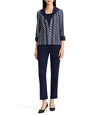 Ming Wang Mixed-Media Wing Collar Cuffed Bracelet Sleeve Jacket