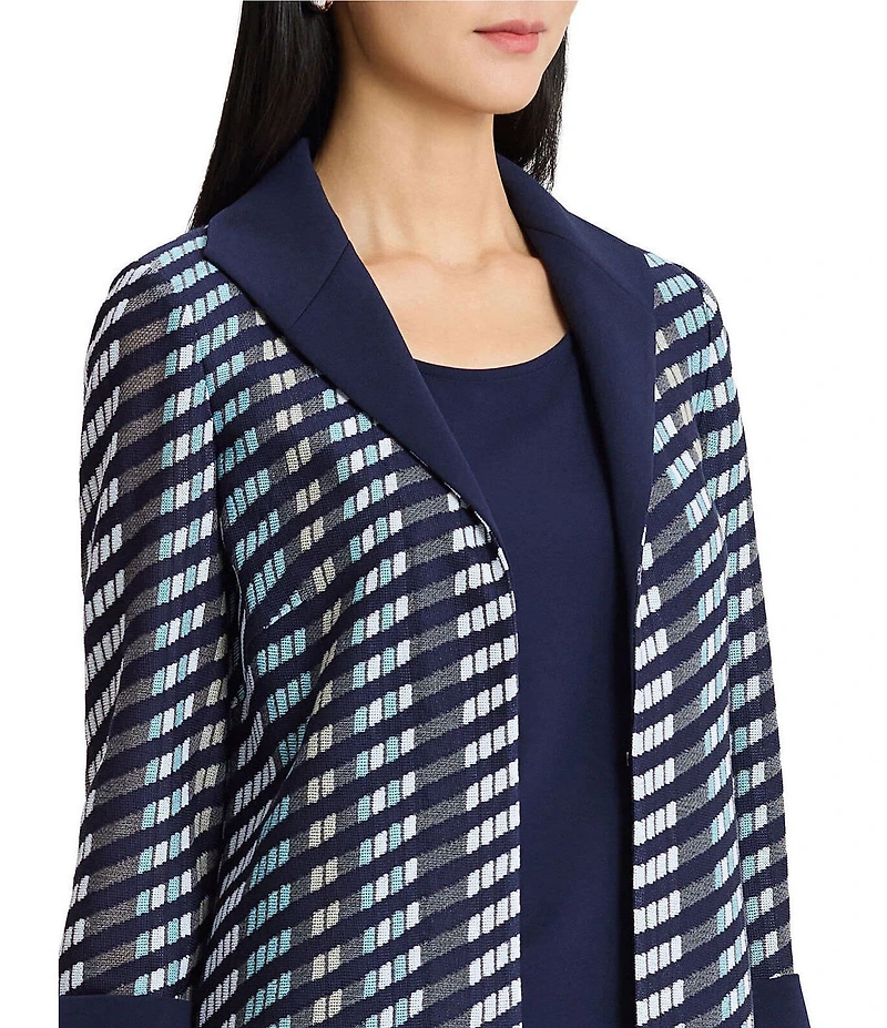 Ming Wang Mixed-Media Wing Collar Cuffed Bracelet Sleeve Jacket