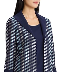 Ming Wang Mixed-Media Wing Collar Cuffed Bracelet Sleeve Jacket