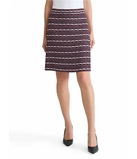 Ming Wang Multi-Stitch Jacquard Knit A-Line Skirt