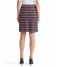 Ming Wang Multi-Stitch Jacquard Knit A-Line Skirt