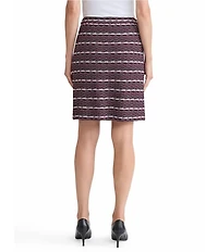 Ming Wang Multi-Stitch Jacquard Knit A-Line Skirt