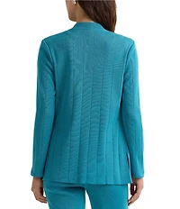 Ming Wang Multi Texture Knit Notch Collar Long Sleeve Jacket