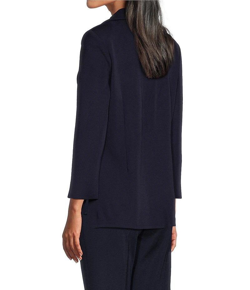 Ming Wang Notch Lapel 3/4 Sleeve One Button Knit Jacket