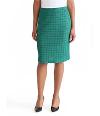 Ming Wang Ottoman Tweed Knit Straight Skirt