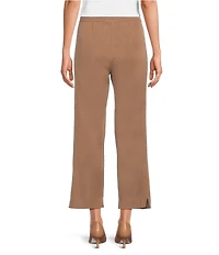 Ming Wang Petite Size Knit Flat Front Straight Leg Pull-On Pants