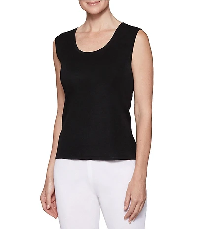 Ming Wang Petite Knit Scoop Neck Sleeveless Tank