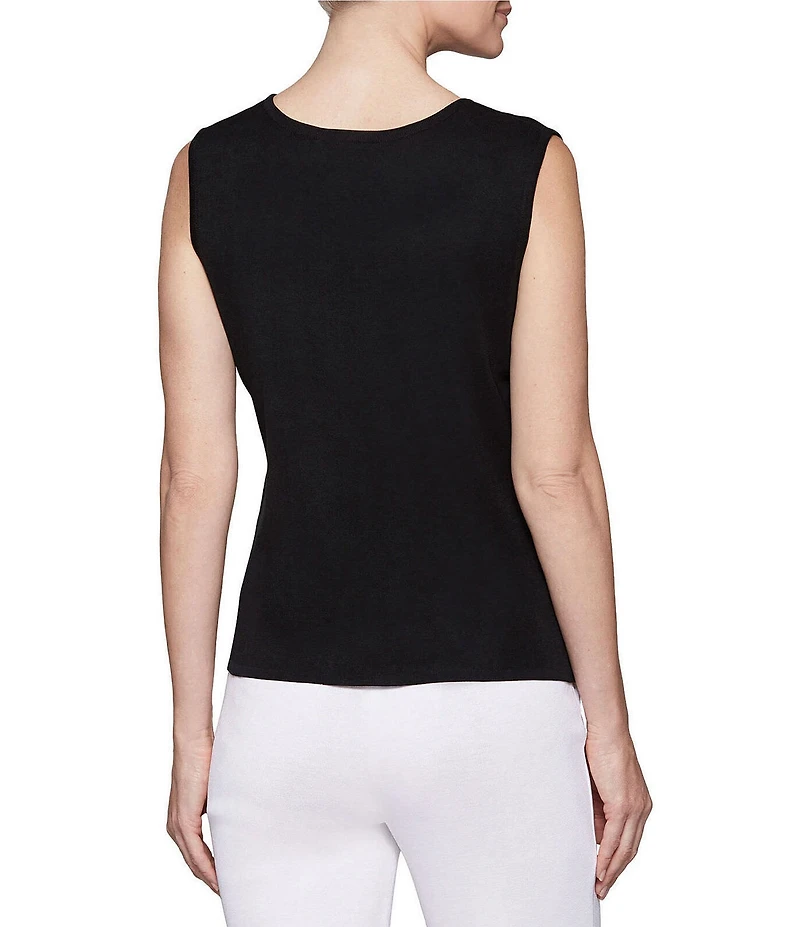 Ming Wang Petite Knit Scoop Neck Sleeveless Tank