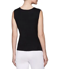 Ming Wang Petite Knit Scoop Neck Sleeveless Tank