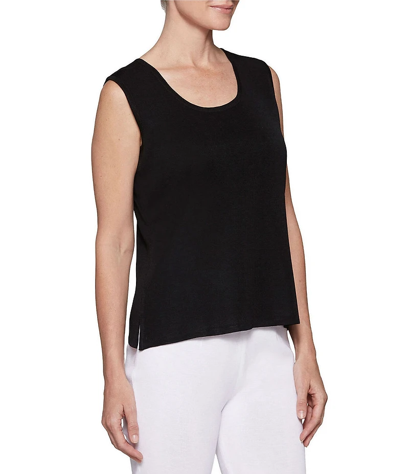 Ming Wang Petite Knit Scoop Neck Sleeveless Tank