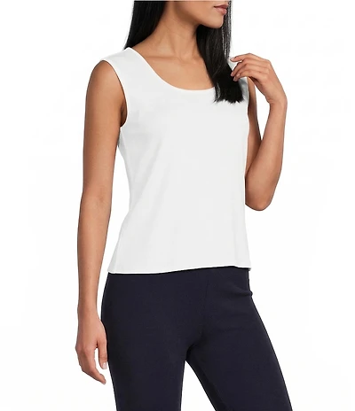 Ming Wang Petite Knit Scoop Neck Sleeveless Tank