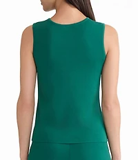 Ming Wang Petite Knit Scoop Neck Sleeveless Tank