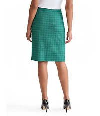 Ming Wang Petite Ottoman Tweed Knit Straight Skirt