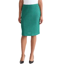 Ming Wang Petite Ottoman Tweed Knit Straight Skirt