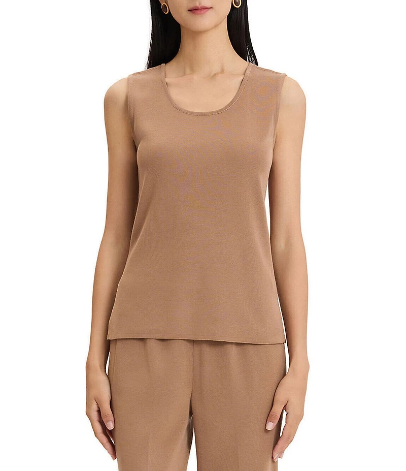 Ming Wang Petite Size Knit Scoop Neck Sleeveless Tank