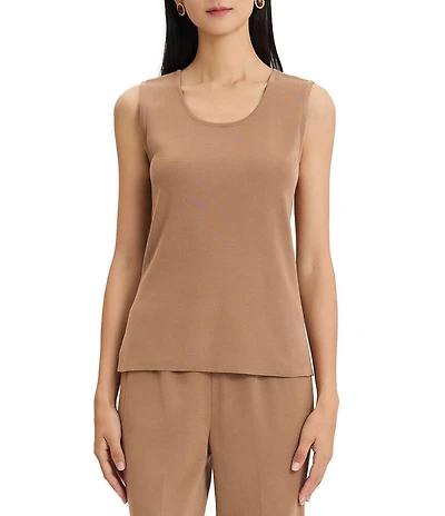 Ming Wang Petite Size Knit Scoop Neck Sleeveless Tank