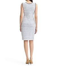 Ming Wang Petite Soft Knit Scoop Neck Sleeveless Sheath Dress