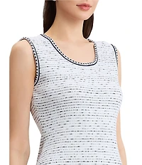 Ming Wang Petite Soft Knit Scoop Neck Sleeveless Sheath Dress