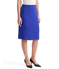 Ming Wang Petite Straight Knit Elastic Waist Skirt