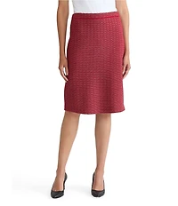 Ming Wang Petite Textured Knit Pull-On Skirt