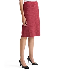 Ming Wang Petite Textured Knit Pull-On Skirt