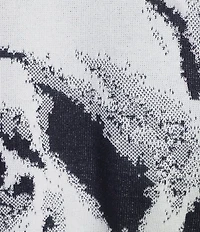 Ming Wang Plus Abstract Print Soft Knit Square Neck Elbow Sleeve Tunic