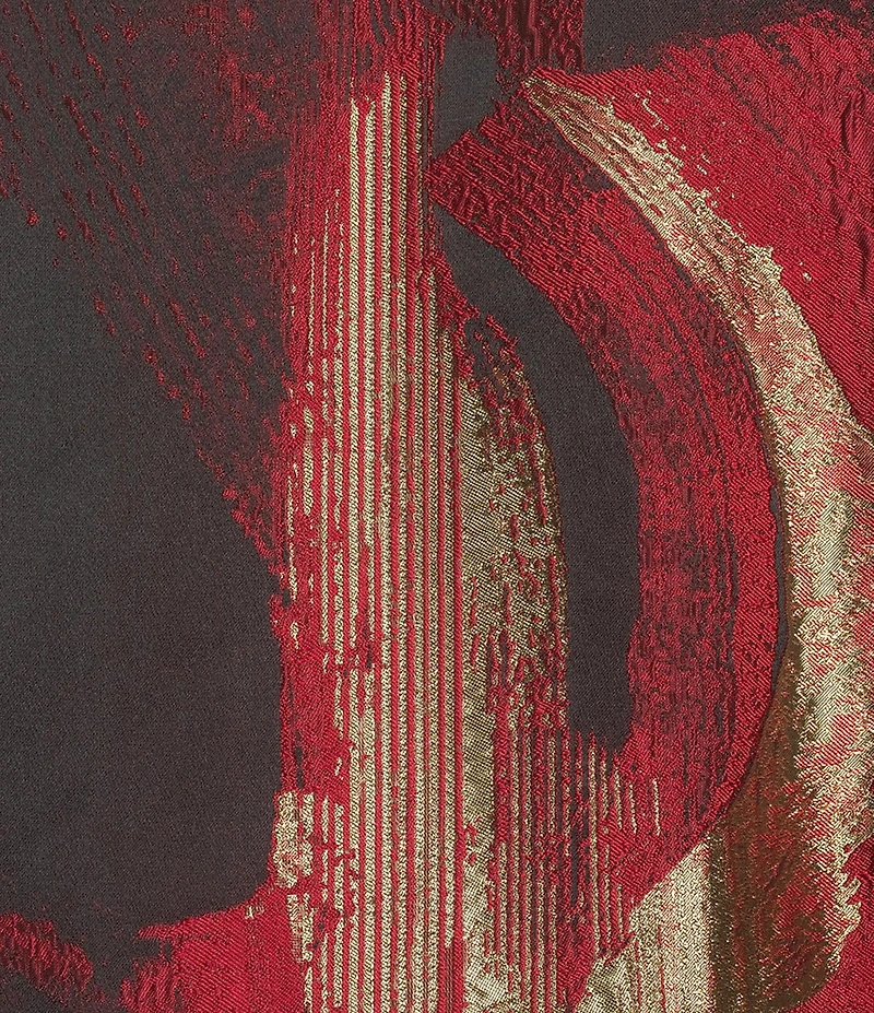 Ming Wang Plus Brushstrok Jacquard Ruffle Collar Bracelet Sleeve Jacket