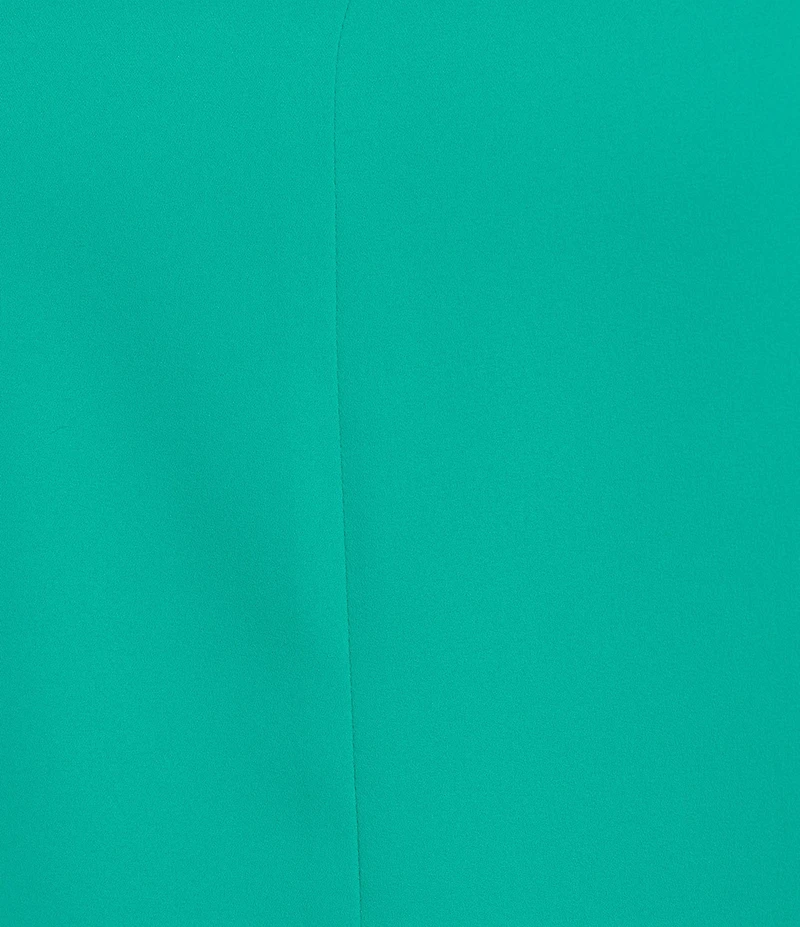 Ming Wang Plus Crepe Pintuck Mandarin Collar V-Neck 3/4 Sleeve Blouse