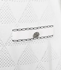 Ming Wang Plus Diamond Faux Link Trim Crew Neck Bracelet Sleeve Jacket