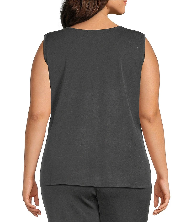 Ming Wang Plus Knit Scoop Neck Sleeveless Tank