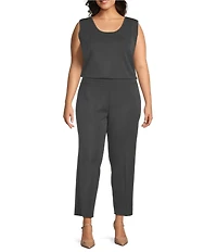 Ming Wang Plus Knit Scoop Neck Sleeveless Tank