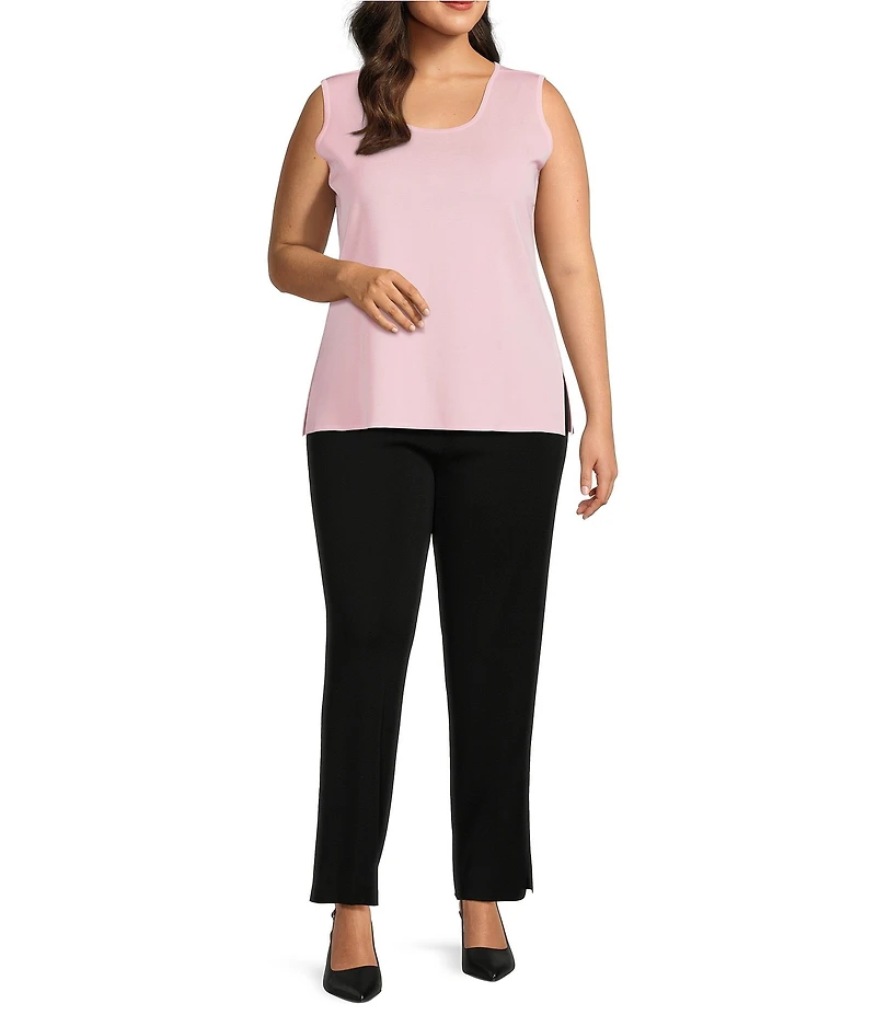 Ming Wang Plus Size Knit Scoop Neck Sleeveless Tank