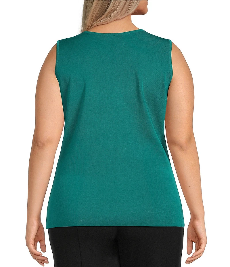 Ming Wang Plus Knit Scoop Neck Sleeveless Tank