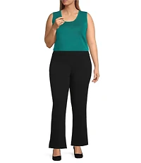 Ming Wang Plus Knit Scoop Neck Sleeveless Tank